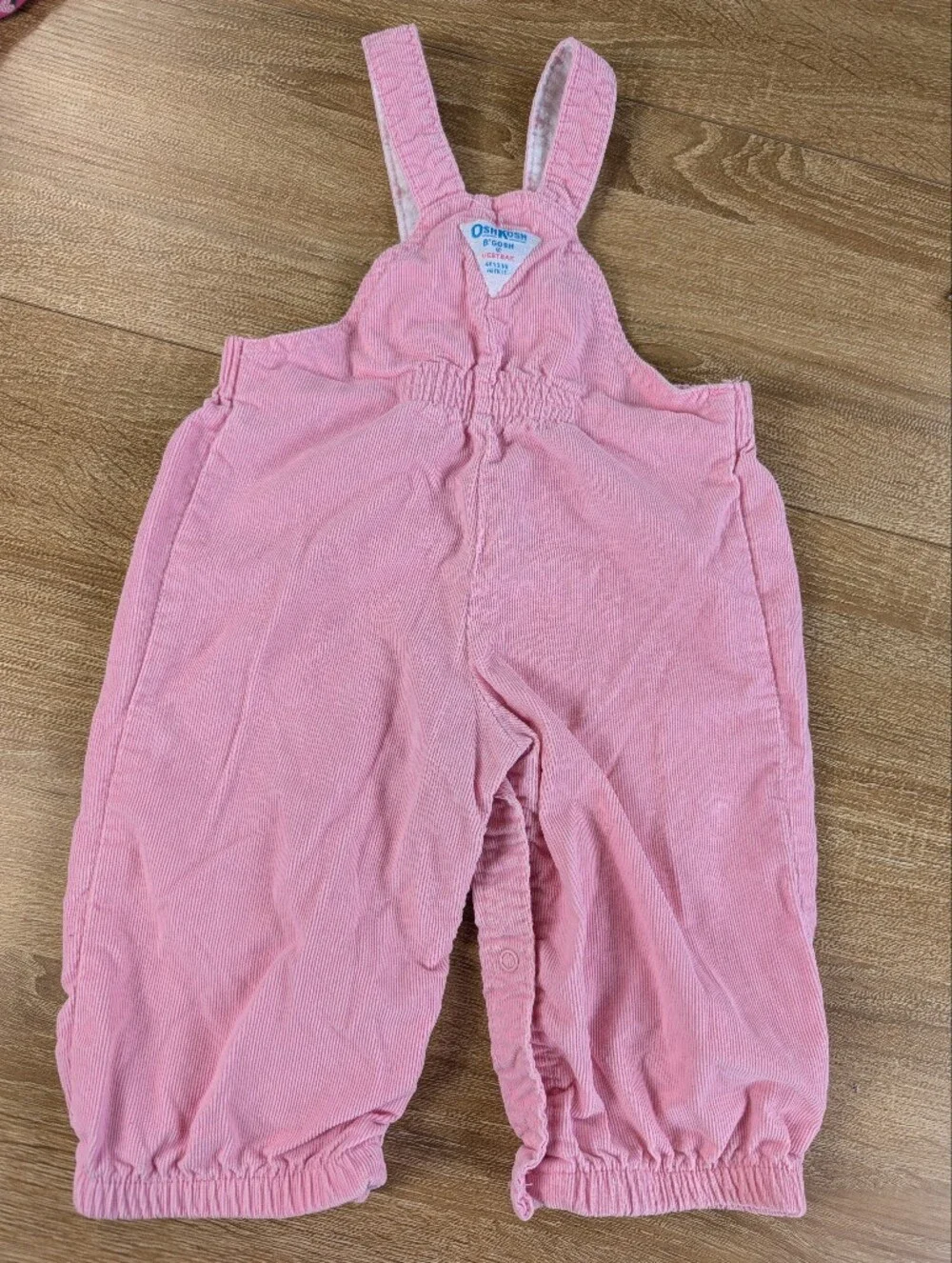 OshKosh Pink Corduroy Elephant Overalls Vestbak Vintage 18 Months